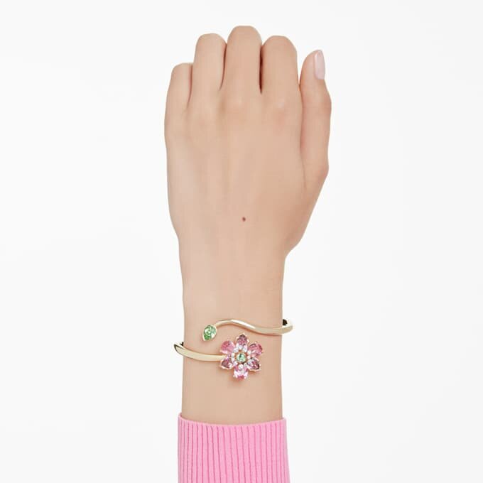 Idyllia-armbånd med blandede slipinger, blomst, flerfarget, gullfarget Idyllia-armbånd med blandede slipinger, blomst, flerfarget, gullfarget