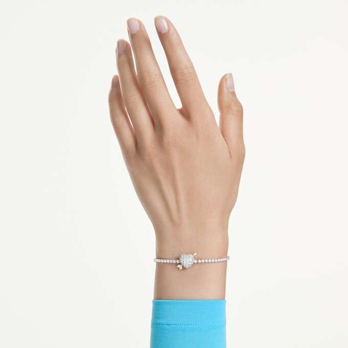 Idyllia-armbånd med blandede slipinger, hjerte med pil, hvitt, rhodiumbelagt Idyllia-armbånd med blandede slipinger, hjerte med pil, hvitt, rhodiumbelagt