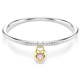 Idyllia armbånd med blandede slipinger, hjerte, rosa, blandet metallfinish Idyllia armbånd med blandede slipinger, hjerte, rosa, blandet metallfinish