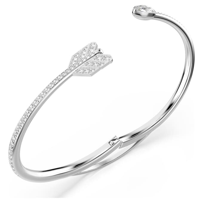 Idyllia armbånd med blandede slipninger, pil, hvit, rhodiumbelagt Idyllia armbånd med blandede slipninger, pil, hvit, rhodiumbelagt