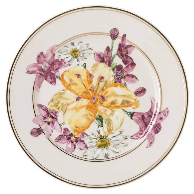 Idyllia brødplate i porselen, krystallmønster, bukett, flerfarget Idyllia brødplate i porselen, krystallmønster, bukett, flerfarget