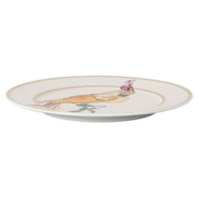 Idyllia brødplate i porselen, krystallmønster, kakadue, flerfarget