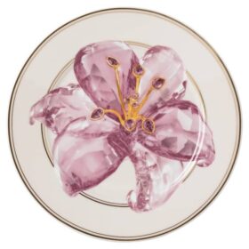 Idyllia brødplate i porselen, krystallmønster, lilje, lilla