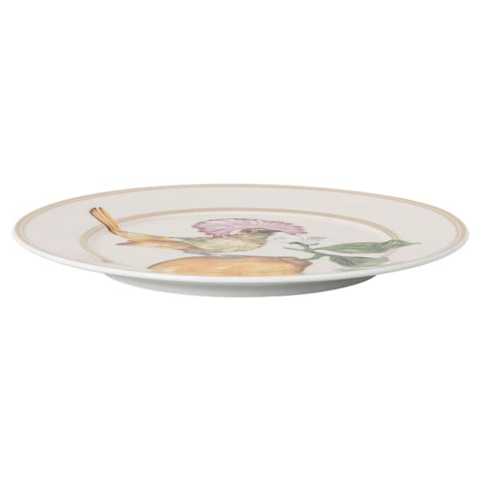 Idyllia brødplate i porselen, krystalltrykk-motiv, fluesnapper, flerfarget Idyllia brødplate i porselen, krystalltrykk-motiv, fluesnapper, flerfarget