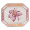 Idyllia-brett i porselen, krystalltrykk-motiv, blomst, liten, rosa