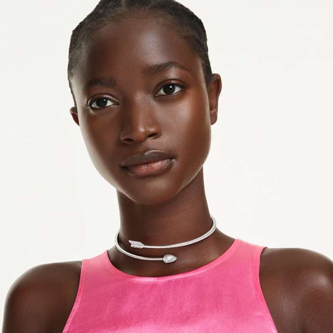 Idyllia choker med blandede slipinger, pil, hvit, rhodiumbelagt Idyllia choker med blandede slipinger, pil, hvit, rhodiumbelagt