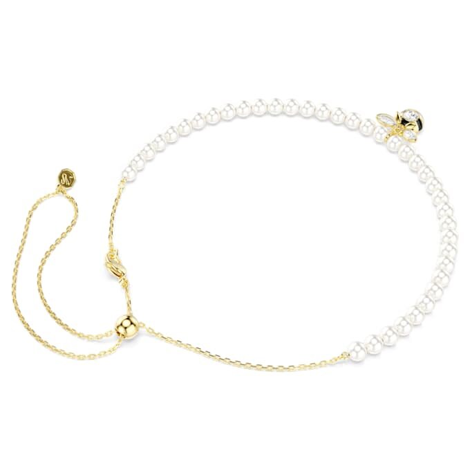 Idyllia choker med krystallperler, blandede slipinger, bie, hvit, gullbelagt Idyllia choker med krystallperler, blandede slipinger, bie, hvit, gullbelagt