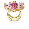 Idyllia cocktailring «Flower», rosa, gullbelagt