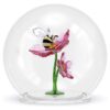 Idyllia glasskule med bie og blomster