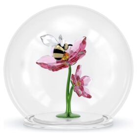 Idyllia glasskule med bie og blomster