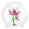 Idyllia glasskule med bie og blomster
