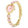 Idyllia Heart Watch armbånd med krystaller, rosa, gullfarget finish Idyllia Heart Watch armbånd med krystaller, rosa, gullfarget finish