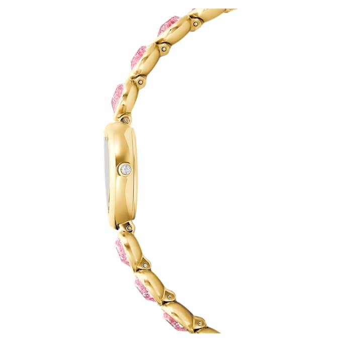 Idyllia Heart Watch armbånd med krystaller, rosa, gullfarget finish Idyllia Heart Watch armbånd med krystaller, rosa, gullfarget finish