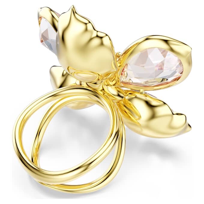 Idyllia-motivring med blandede slipninger, blomst, flerfarget, gullbelagt Idyllia-motivring med blandede slipninger, blomst, flerfarget, gullbelagt