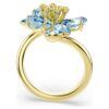Idyllia åpen ring med blandede slipninger, blomst, blå, gullbelagt Idyllia åpen ring med blandede slipninger, blomst, blå, gullbelagt