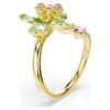 Idyllia åpen ring med blandede slipninger, blomst, grønn, gullbelagt