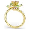 Idyllia åpen ring med blandede slipninger, blomst, grønn, gullbelagt