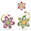 Idyllia ørecuff-sett (3), asymmetrisk design, blandede slipinger, blomst, flerfarget, gullbelagt Idyllia ørecuff-sett (3), asymmetrisk design, blandede slipinger, blomst, flerfarget, gullbelagt