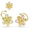 Idyllia ørecuff-sett (3), asymmetrisk design, blandede slipinger, blomst, flerfarget, gullbelagt Idyllia ørecuff-sett (3), asymmetrisk design, blandede slipinger, blomst, flerfarget, gullbelagt