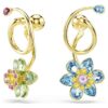 Idyllia øredobber, asymmetrisk design, blandede slipninger, blomst, flerfarget, gullfarget Idyllia øredobber, asymmetrisk design, blandede slipninger, blomst, flerfarget, gullfarget