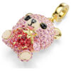 Idyllia-smykke med blandede slipinger, bamse, rosa, gullbelagt