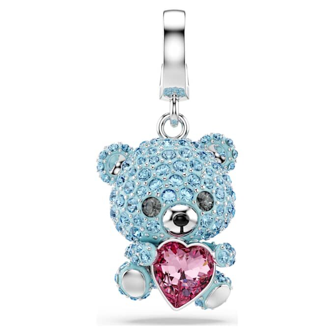 Idyllia-smykke med blandede slipninger, bamse, blå, rhodiumbelagt Idyllia-smykke med blandede slipninger, bamse, blå, rhodiumbelagt