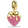 Idyllia-smykke, rundslipt, hjerte, rosa, gullbelagt Idyllia-smykke, rundslipt, hjerte, rosa, gullbelagt