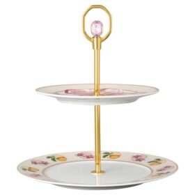 Idyllia éTagèRe porselen, krystalltrykk-motiv, Lily Citron, liten, flerfarget