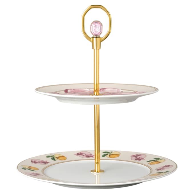 Idyllia éTagèRe porselen, krystalltrykk-motiv, Lily Citron, liten, flerfarget Idyllia éTagèRe porselen, krystalltrykk-motiv, Lily Citron, liten, flerfarget