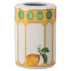 Idyllia-vase i porselen, krystallmønster, blomst, gul Idyllia-vase i porselen, krystallmønster, blomst, gul