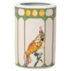 Idyllia-vase i porselen, krystalltrykk-motiv, kakadue, liten, flerfarget Idyllia-vase i porselen, krystalltrykk-motiv, kakadue, liten, flerfarget