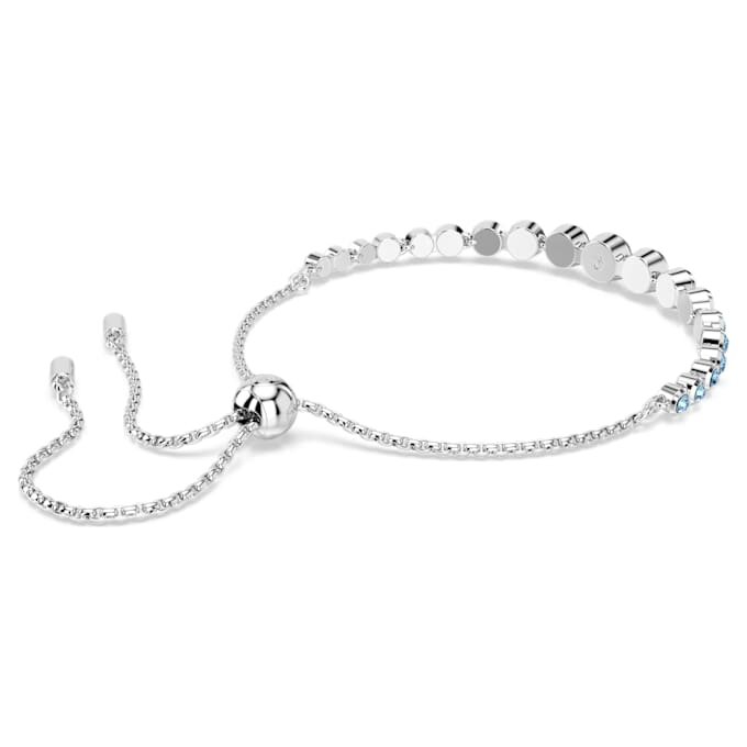 Imber-armbånd med blandede runde slipninger, blått, rhodiumbelagt Imber-armbånd med blandede runde slipninger, blått, rhodiumbelagt