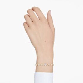 Imber-armbånd med blandede slipinger, hvitt, gullbelagt Imber-armbånd med blandede slipinger, hvitt, gullbelagt