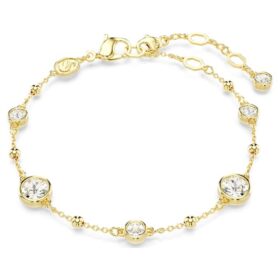Imber-armbånd, rundslipt, spredt design, hvit, gullbelagt Imber-armbånd, rundslipt, spredt design, hvit, gullbelagt