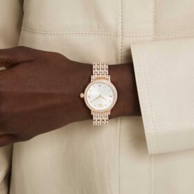 Imber-klokke, sveitsiskprodusert, metallarmbånd, rosagullfarget, rosagullfarget finish