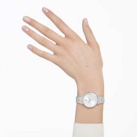 Imber-klokke, sveitsiskprodusert, metallarmbånd, sølvfarget, rustfritt stål