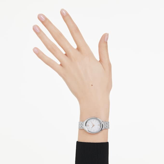 Imber Oval-klokke, sveitsiskprodusert, metallarmbånd, sølvfarget, rustfritt stål Imber Oval-klokke, sveitsiskprodusert, metallarmbånd, sølvfarget, rustfritt stål