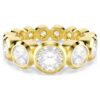 Imber-ring med blandede rundslipte steiner, hvit, gullbelagt Imber-ring med blandede rundslipte steiner, hvit, gullbelagt