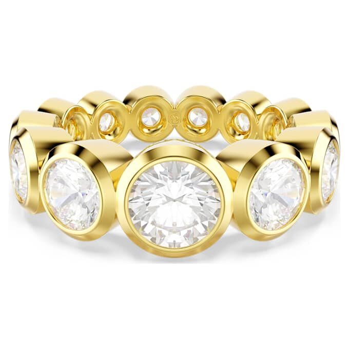 Imber-ring med blandede rundslipte steiner, hvit, gullbelagt Imber-ring med blandede rundslipte steiner, hvit, gullbelagt
