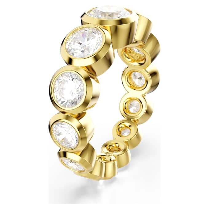 Imber-ring med blandede rundslipte steiner, hvit, gullbelagt Imber-ring med blandede rundslipte steiner, hvit, gullbelagt