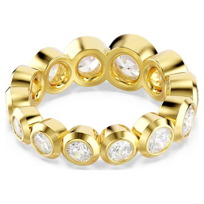Imber-ring med blandede rundslipte steiner, hvit, gullbelagt Imber-ring med blandede rundslipte steiner, hvit, gullbelagt