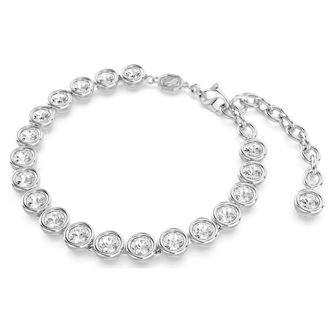 Imber tennisarmbånd med rundslipte krystaller, hvitt, rhodiumbelagt Imber tennisarmbånd med rundslipte krystaller, hvitt, rhodiumbelagt