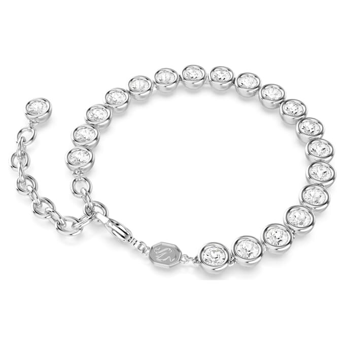 Imber tennisarmbånd med rundslipte krystaller, hvitt, rhodiumbelagt Imber tennisarmbånd med rundslipte krystaller, hvitt, rhodiumbelagt