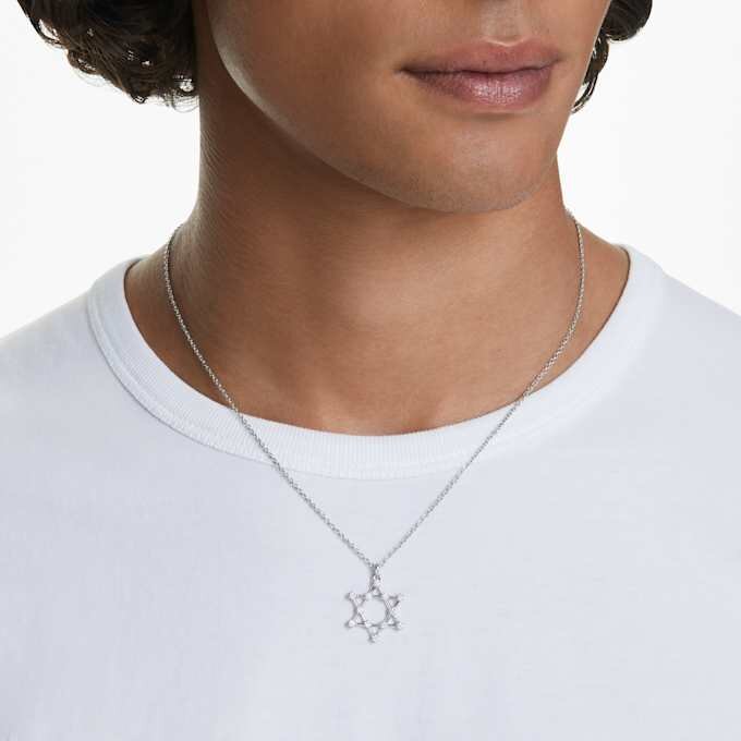 Insigne anheng, rundslipt, stjerne, hvit, rhodiumbelagt Insigne anheng, rundslipt, stjerne, hvit, rhodiumbelagt