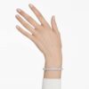 Matrix-armbånd med baguettesliping, åttekantet form, hvit, rhodiumbelagt Matrix-armbånd med baguettesliping, åttekantet form, hvit, rhodiumbelagt