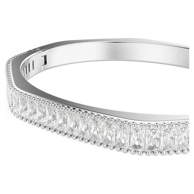 Matrix-armbånd med baguettesliping, åttekantet form, hvit, rhodiumbelagt Matrix-armbånd med baguettesliping, åttekantet form, hvit, rhodiumbelagt