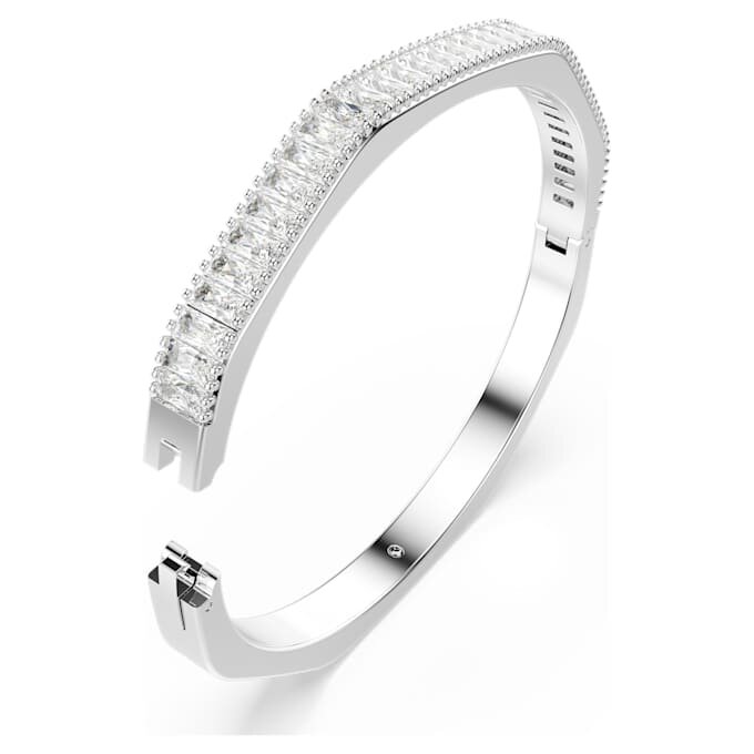 Matrix-armbånd med baguettesliping, åttekantet form, hvit, rhodiumbelagt Matrix-armbånd med baguettesliping, åttekantet form, hvit, rhodiumbelagt