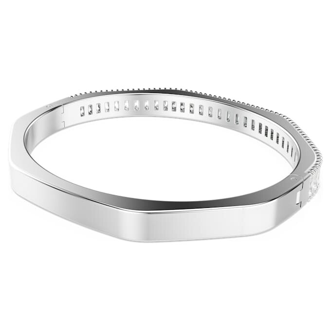 Matrix-armbånd med baguettesliping, åttekantet form, hvit, rhodiumbelagt Matrix-armbånd med baguettesliping, åttekantet form, hvit, rhodiumbelagt