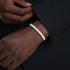 Matrix-armbånd med baguettesliping, åttekantet form, hvit, rhodiumbelagt Matrix-armbånd med baguettesliping, åttekantet form, hvit, rhodiumbelagt