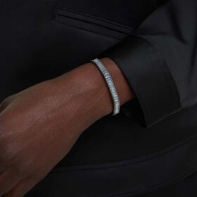Matrix-armbånd med baguetteslipning, åttekantet form, grå, rutheniumbelagt Matrix-armbånd med baguetteslipning, åttekantet form, grå, rutheniumbelagt